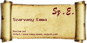 Szarvasy Emma névjegykártya